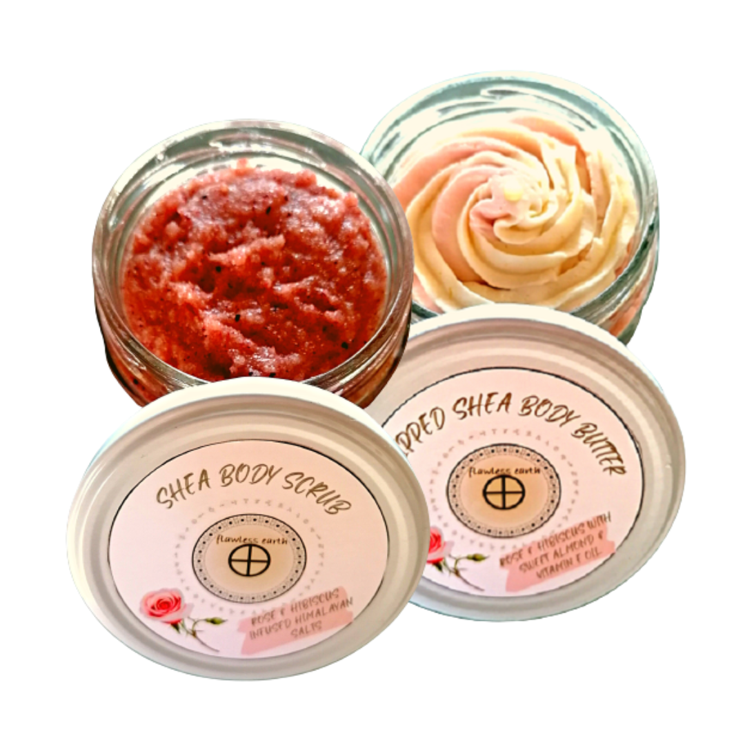 Rose & Hibiscus - Body polish & Whipped butter combo