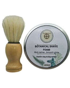 Botanical wet shaving kit with shave soap and brush